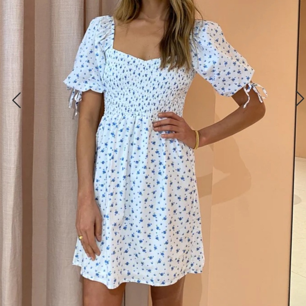 Wendy Mini Dress In Blue Floral | Faithful The Brand